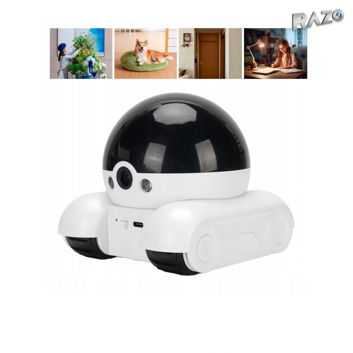 Robot inteligent de monitorizare pentru animale, cameră 1080P și control prin aplicație - imagine produs 9