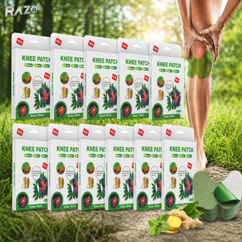 Set 10 pachete plasturi pentru genunchi RAZO, Efect de incalzire, Uz extern, Confort zilnic, Relaxare musculara, 100 bucati