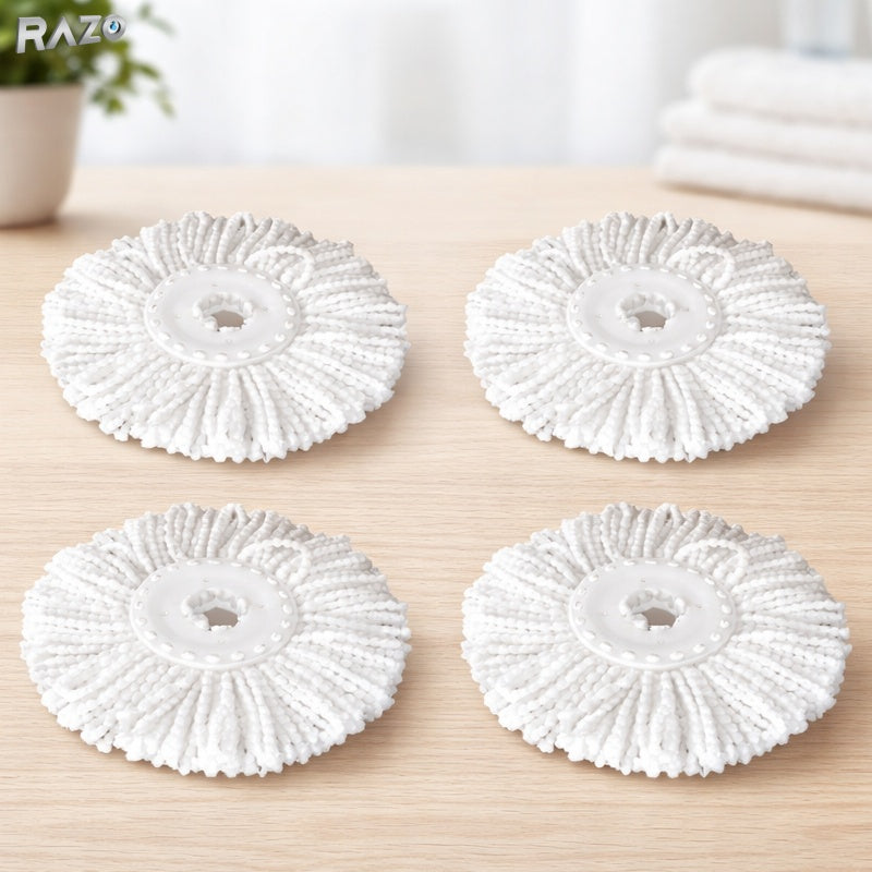 Set 4 lavete pentru mop RAZO din microfibra, reutilizabile si super absorbante, compatibile cu mopuri standard, ideale pentru gresie si parchet