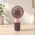 Ventilator mini portabil in 2 culori RAZO, Suport telefon, Reincarcabil, Racire rapida, Design modern, Silentios, Roz-Grena