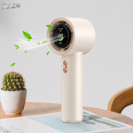 Ventilator mini turbo portabil RAZO, Reincarcabil, Compact, Afisaj digital, Flux de aer puternic, Racire rapida, Design modern, Silentios, Cream