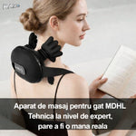 Aparat de masaj RAZO pentru gat, umeri, Caldura bionica reglabila, Portabil, Fara fir, Masaj profund, Autonomie 70 min, Negru