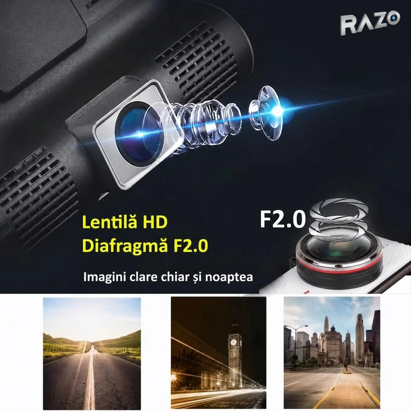 Cameră auto DVR Full HD 1080P cu două lentile - imagine produs 4