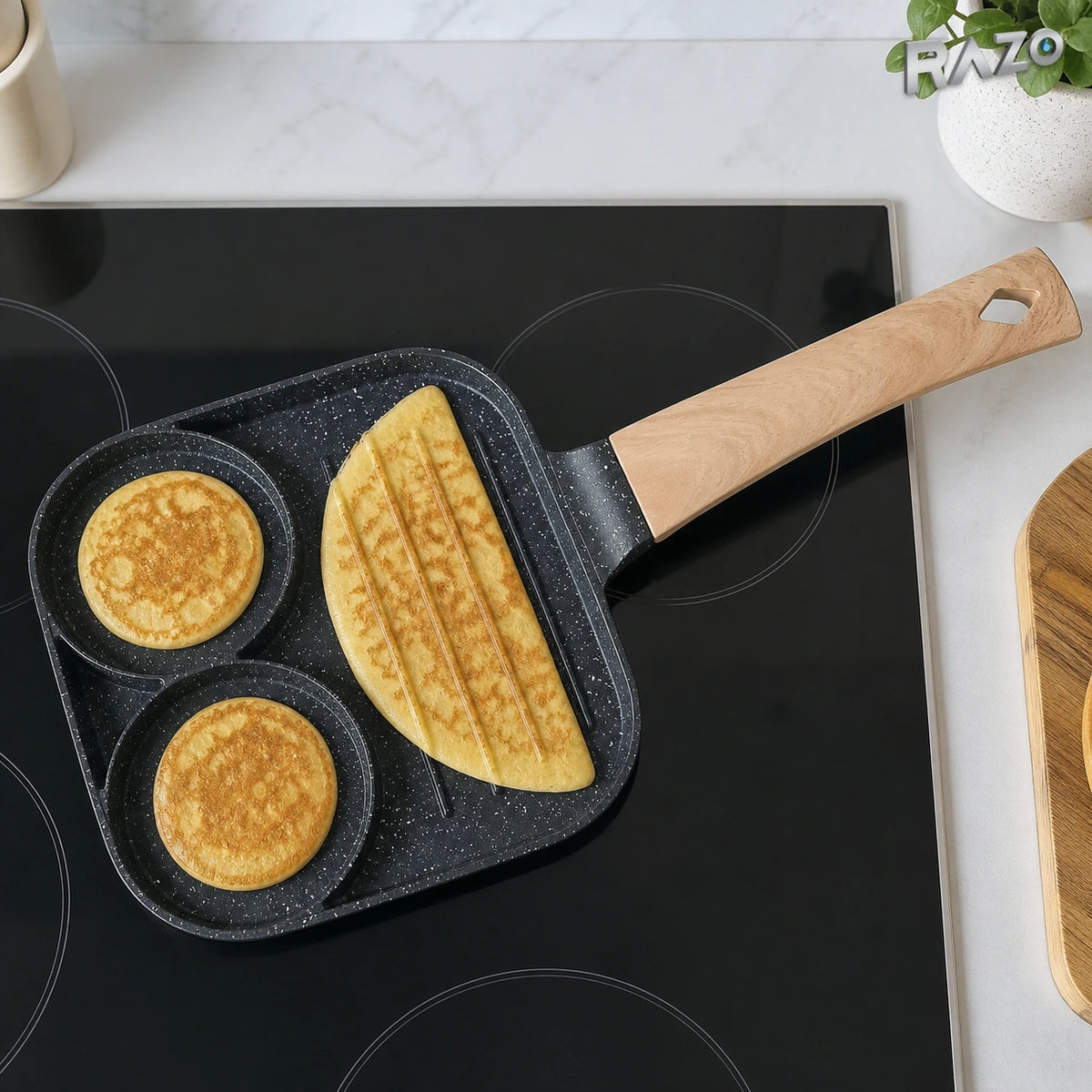 Tavă din aluminiu pentru clătite cu 3 cavități - imagine produs 2