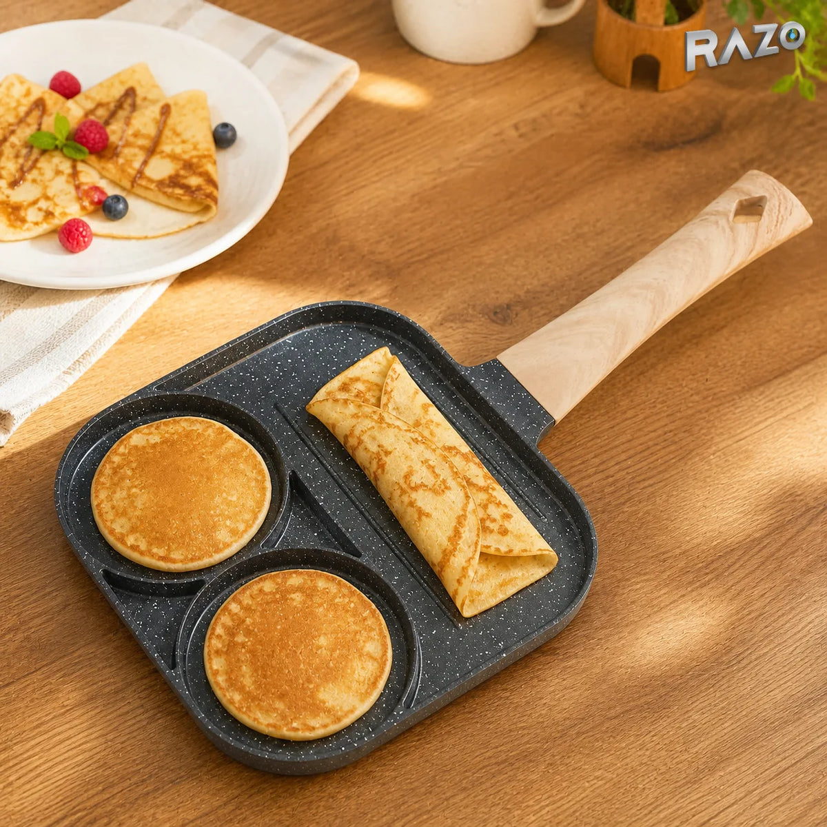 Tavă din aluminiu pentru clătite cu 3 cavități - imagine produs 3