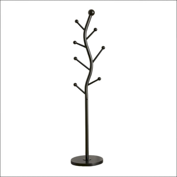 Cuier pentru haine din oțel de carbon și bază din piatră – design modern în formă de S, 7 agățători, 178×30 cm