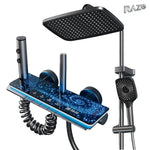 Sistem de duș termostatic din aluminiu, cu afișaj digital, panou Galaxy și cap dreptunghiular, gri - imagine produs 3