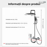 Sistem de duș gri din alamă, cu montare pe perete, model YP-H055
