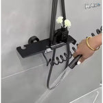 Sistem de duș modern din alamă, cu montaj pe perete și cinci tipuri de jet - imagine produs 3