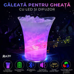 Frapiera LED Multifunctionala RAZO, Boxa bluetooth integrata, Iluminare RGB 7 culori, Reincarcabila USB, Raceste vin, sampanie, bere, Perfecta pentru petreceri, terasa, bar, evenimente