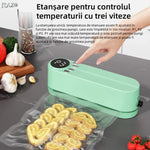 Kit compact RAZO de sigilare, Vidare, Afișaj digital LED, Alimentare USB 5V, Putere 10W, Sigilare automata pentru pungi reutilizabile, Conservare eficient carne, legume, fructe, Design portabil, Verde