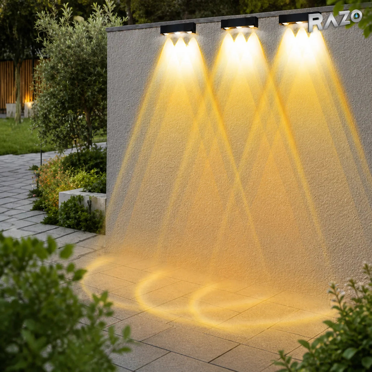Lampă solară LED RGB de perete pentru exterior, 132 × 91 × 34 mm - imagine produs 3