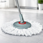 Mop cu galeata 16L RAZO, Pedala pentru stoarcere rotativa, Microfibra super absorbanta, Sistem curatare eficient, Negru-rosu