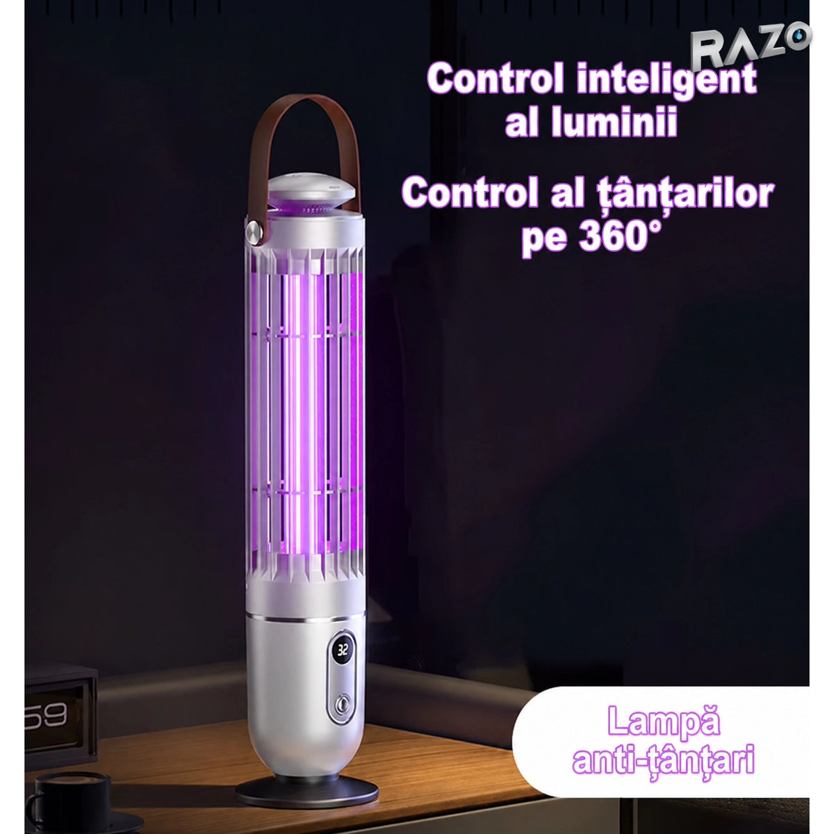 Lampă electrică anti-țânțari cu lumină UV și lumină de noapte - imagine produs 6