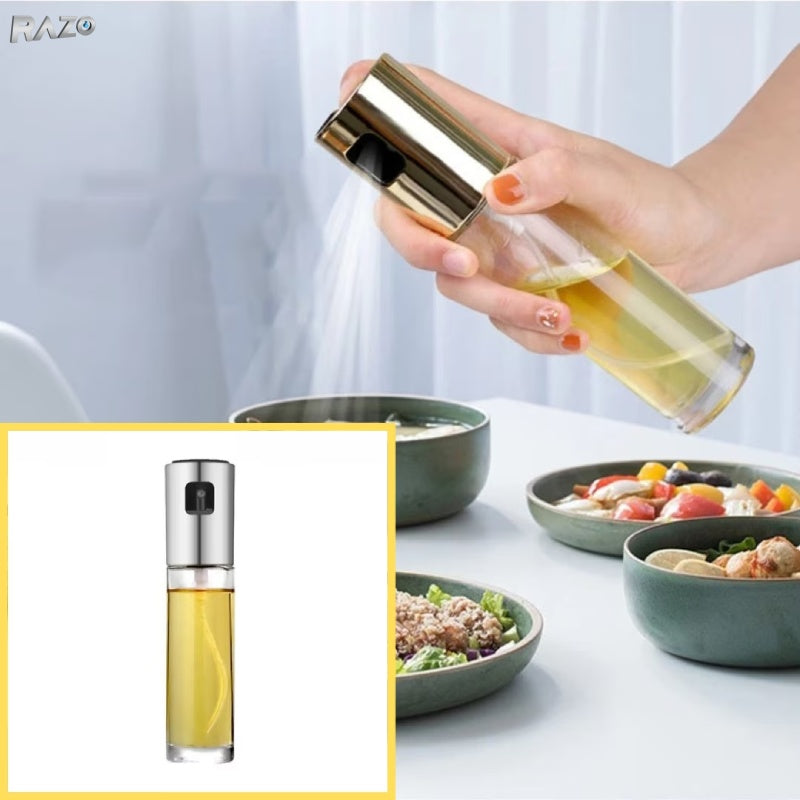 Pulverizator ulei RAZO, Otel inoxidabil, Sticla, Pulverizare fina, Dozare precisa, Fara BPA, Reutilizabil, Ideal pentru ulei de masline, Otet, Air Fryer, Salate, Design ergonomic