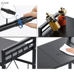 Raft de bucatarie extensibil RAZO, Pentru cuptor cu microunde, Metal durabil, Lungime, Inaltime reglabile, Negru