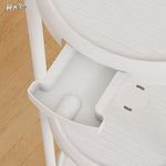Raft flori rotund RAZO, 4 niveluri, Design minimalist, Tavite colectare apa, 3 roti, Etajera verticala pentru interior, balcon, 132x31 cm, Alb