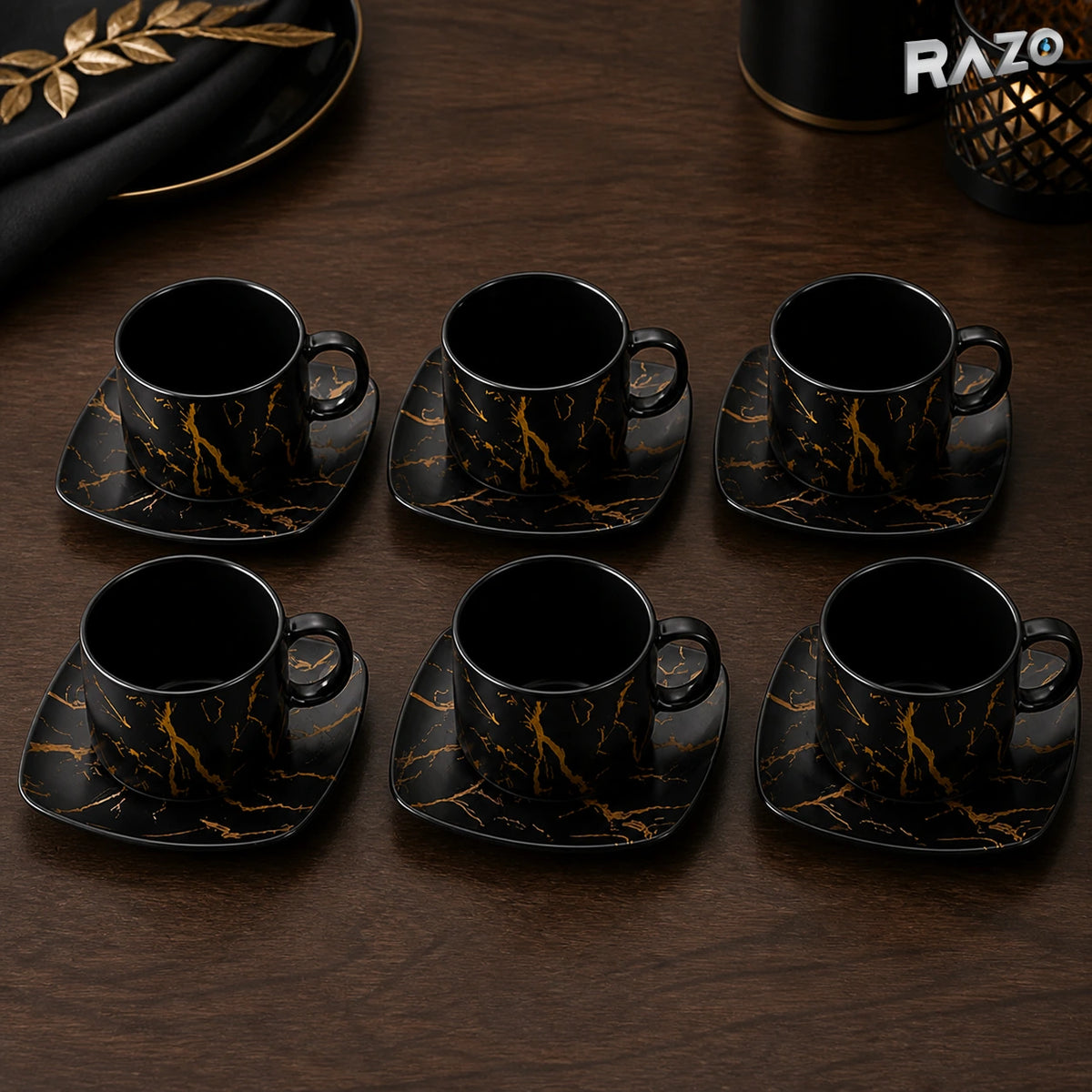 RAZZ razz-0727 set complet cu 6 cesti si 6 farfurioare - imagine 3