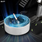 Scrumiera electrica RAZO, Aspiratie directa, Absorbtie automata a fumului, Neutralizare mirosuri, Design compact, Alb