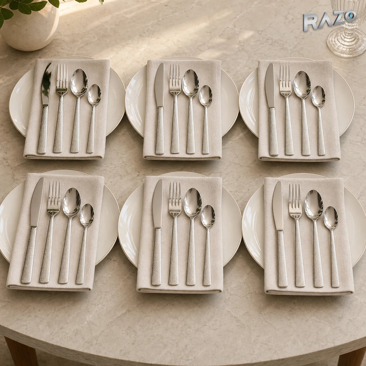 Set de tacâmuri din inox 18/10 periat, 24 de piese - imagine produs 2