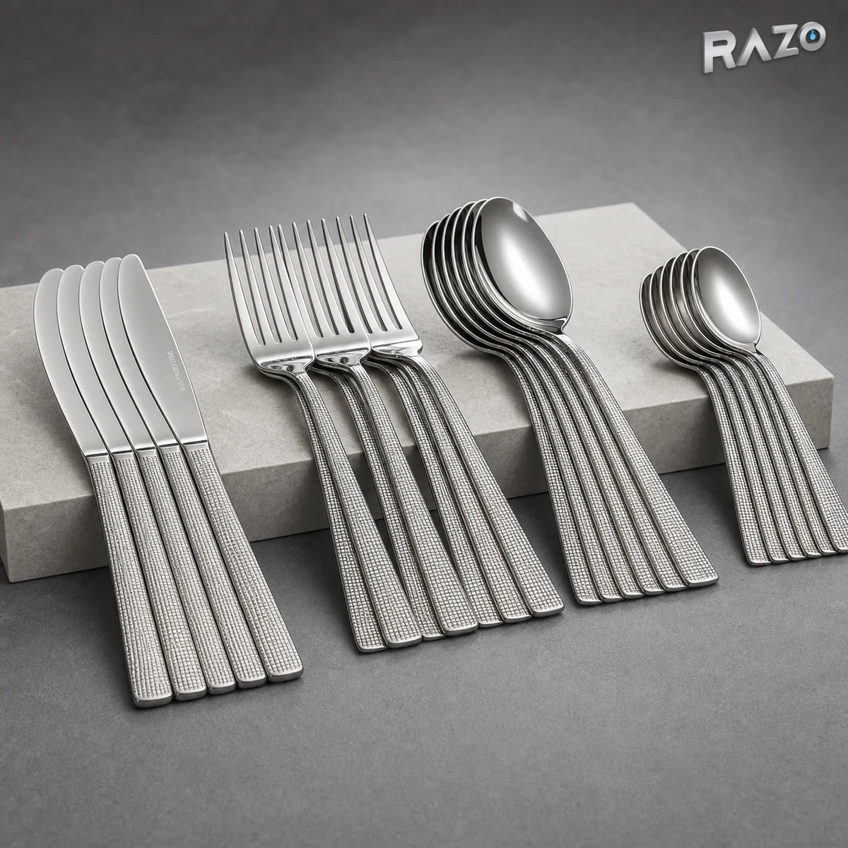 Set de tacâmuri din inox 18/10 periat, 24 de piese - imagine produs 3