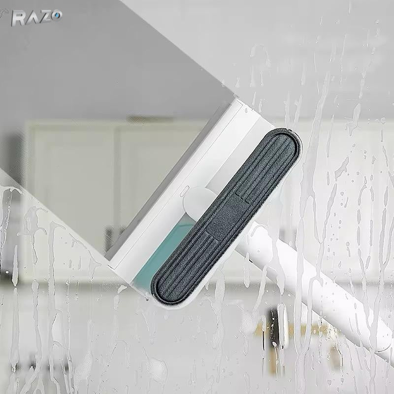 Stergator geamuri 2 in 1 RAZO cu pulverizator, Colector automat apa, Maner aluminiu 110 cm, Curatare fara urme