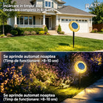 Lampă solară LED floarea-soarelui 2 în 1, IP65, pentru perete și sol, lumină galbenă
