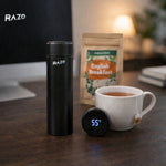 Termos RAZO cu LED, Afisaj digital temperatura, Cana termos inteligenta, 500 ml, Otel inoxidabil, Etansa, Izolatie vacuum 360°, 12h cald/rece, Ideal pentru cafea, ceai si apa