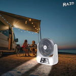 Ventilator solar reîncărcabil de 6 inch cu iluminare LED și ieșire USB - imagine produs 4